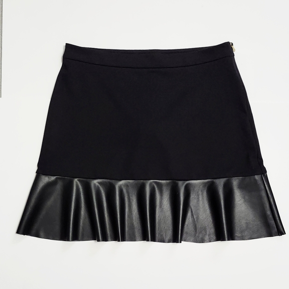 Michael Kors Black Ruffled Hem-Mixed Skirt L - Picture 13 of 14